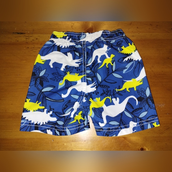 ✴️Boys 6-18 Months Lines Swim Trunks Bundle with Mickey Mouse & Dinosaurs - Picture 2 of 7